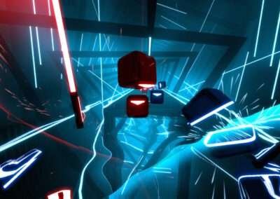 scène du jeu arcade solo en réalité virtuelle BeatSaber chez cap'vr