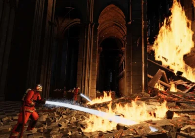 Escape Game Notre-Dame à Nîmes pompier qui eteint le feu