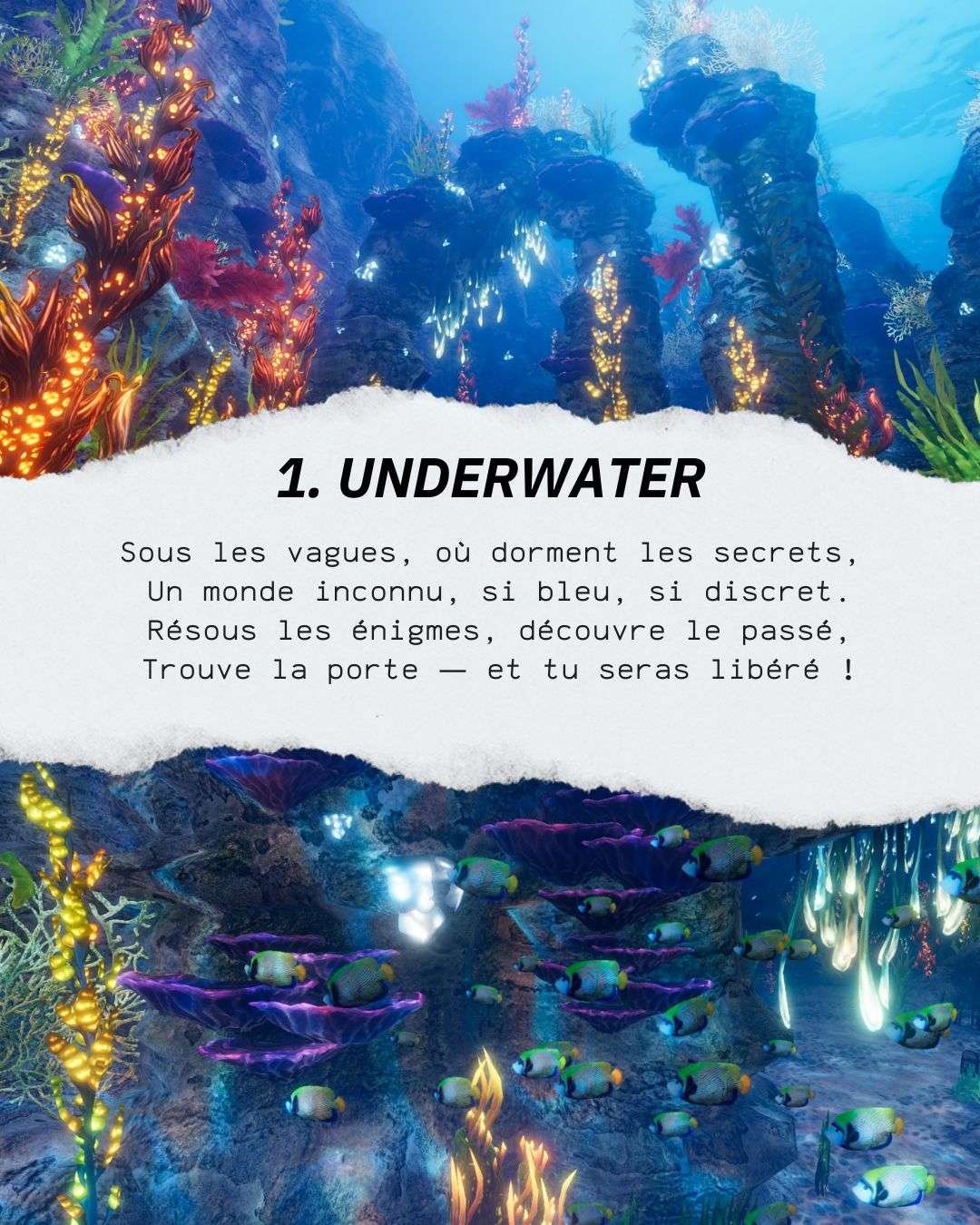 Escape the worlds monde 1: sous l'eau Premier monde de l'escape Game escape the worlds