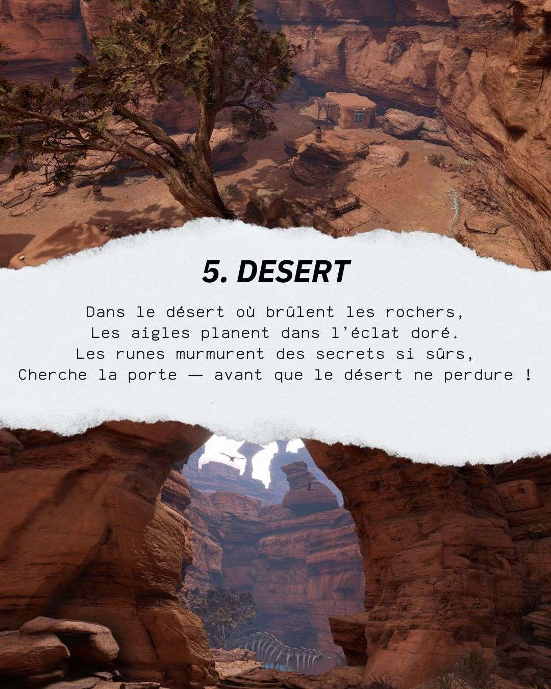 5 desert Cinquième monde de l'escape Game escape the worlds